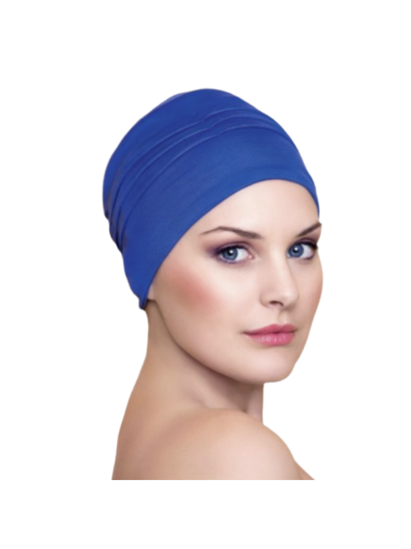 Bonnet chimio femme en viscose avec bandeau chimiothérapie jean foncé à  nouer : accessoires-accessoires-pour-cheveux par orevie