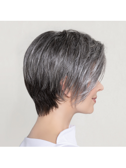 Perruque synthétique courte lisse Aletta Mono Part -Dark grey Mix