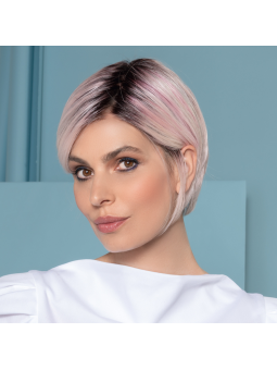 Perruque synthétique courte lisse Aletta Mono Part -Pastel Rose / Shad