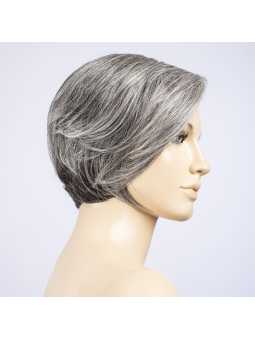 Perruque synthétique courte lisse Aletta Mono Part - Dark grey mix