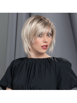 Perruque synthétique courte lisse Ava Mono Part - Cream blonde/shad