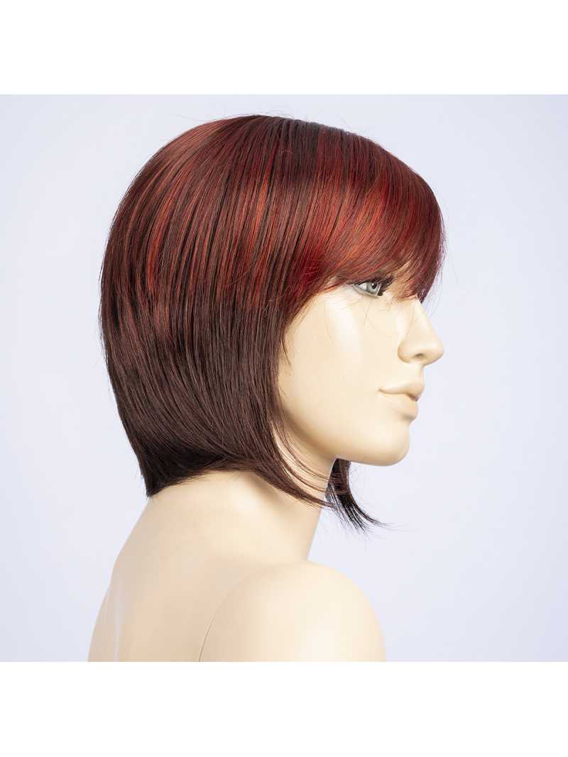 Perruque synthétique courte lisse Ava Mono Part - Ruby red mix