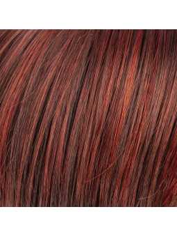 Perruque synthétique courte lisse Ava Mono Part - Ruby red mix