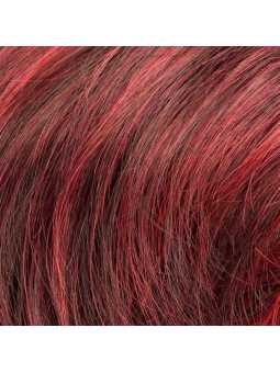 Perruque synthétique courte lisse Avola Mono Part - Granat red mix