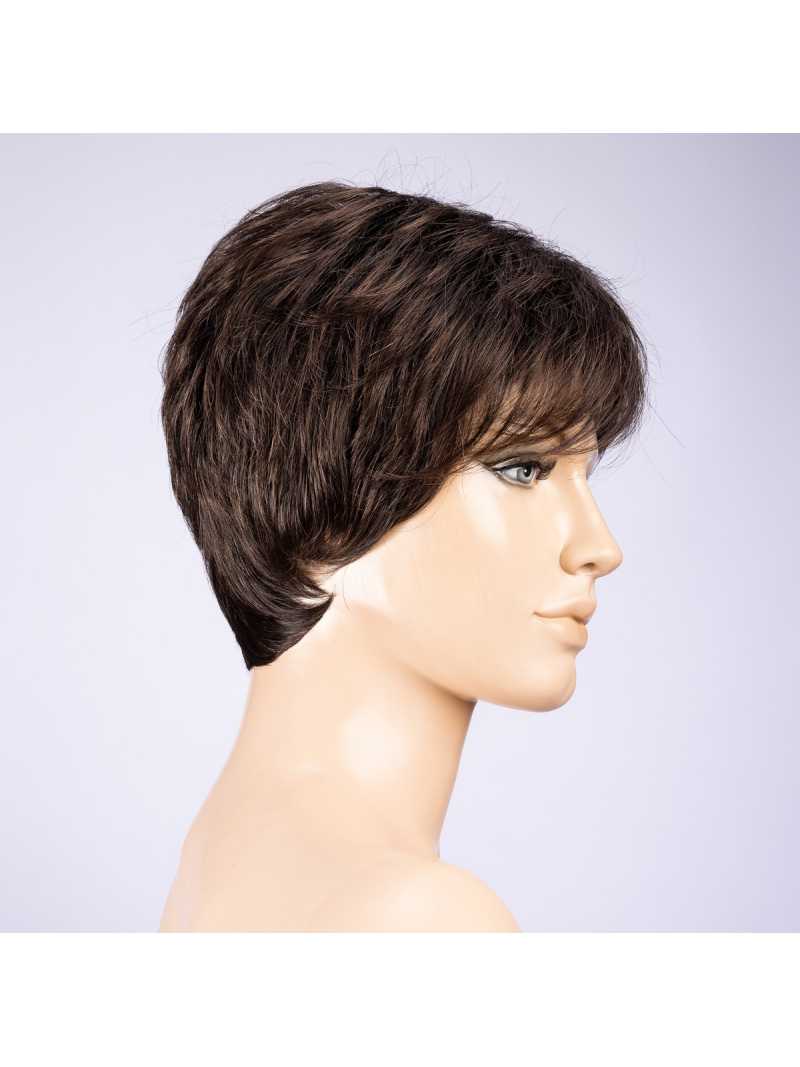 Perruque synthétique courte lisse Bari - Dark brown mix