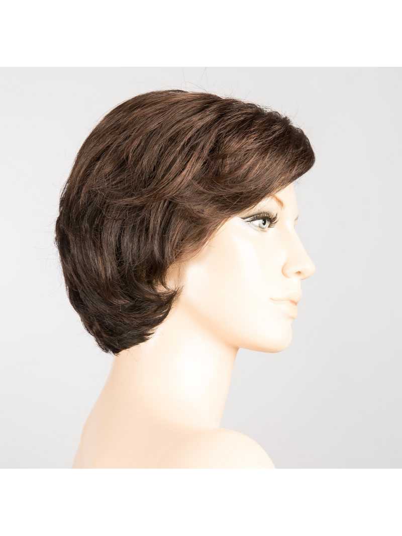 Perruque synthétique courte lisse Castello mono - Dark brown mix