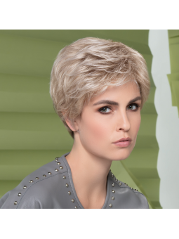 Perruque synthétique courte lisse Savona Soft - Ivory grey mix