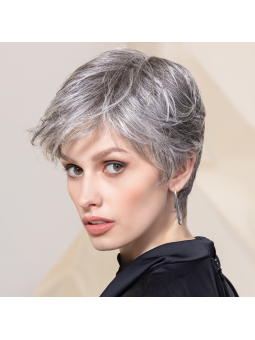 Perruque synthétique courte lisse Tact Soft - dark grey mix