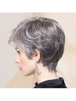 Perruque synthétique courte lisse Tact Soft - dark grey mix